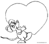 lamina para imprimir y colorear rat&oacute;n con coraz&oacute;n